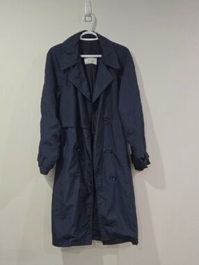 Retro 80's Classic Navy Women's Trench Coat